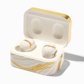 Gold Marble Wireless Earbuds in Case,