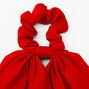 Small Red Pleated Scarf Hair Scrunchie,