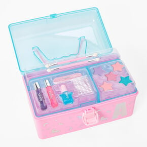 Pink Initial Makeup Box - A,