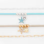 Mixed Metal Starfish Chain &amp; Cord Bracelets - 4 Pack,