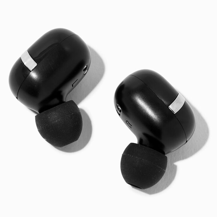 Black &amp; White Check Wireless Earbuds in Case,