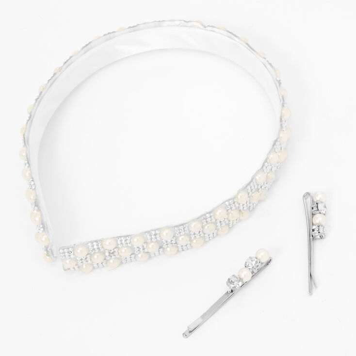 Claire&#39;s Club Pearl Studded Headband and Hair Pins Set,