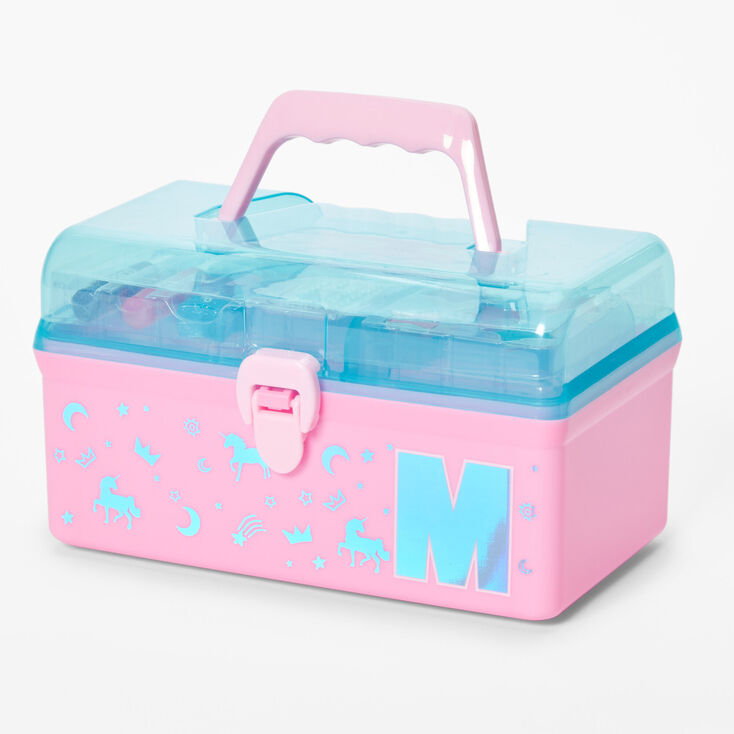 Pink Initial Makeup Box - M,