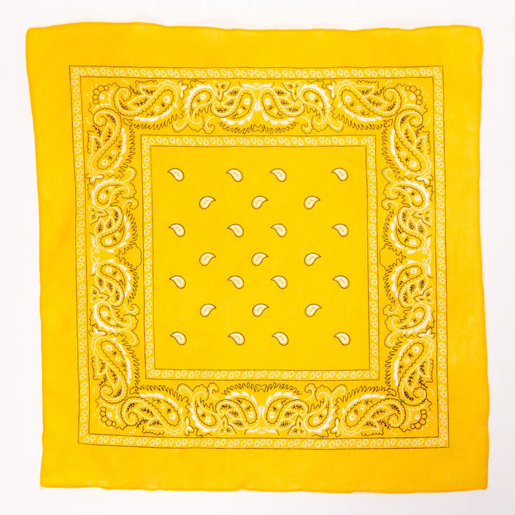 Mustard Yellow Paisley Bandana Headwrap,