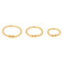 Sterling Silver Gold Faux Nose Rings - 3 Pack,