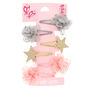 Claire&#39;s Club Chiffon Flower Snap Hair Clips - 6 Pack,