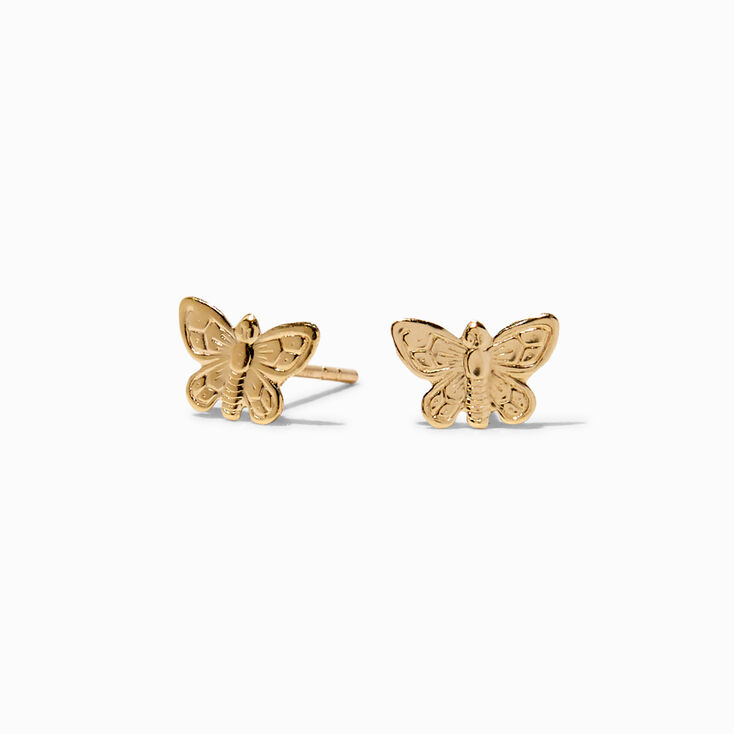 C LUXE by Claire&#39;s 14k Yellow Gold Butterfly Stud Earrings,