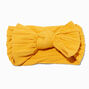 Claire&#39;s Club Mustard Yellow Nylon Ribbed Bow Headwrap,