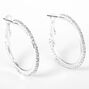 Silver 30MM Rhinestone Hoop Earrings,