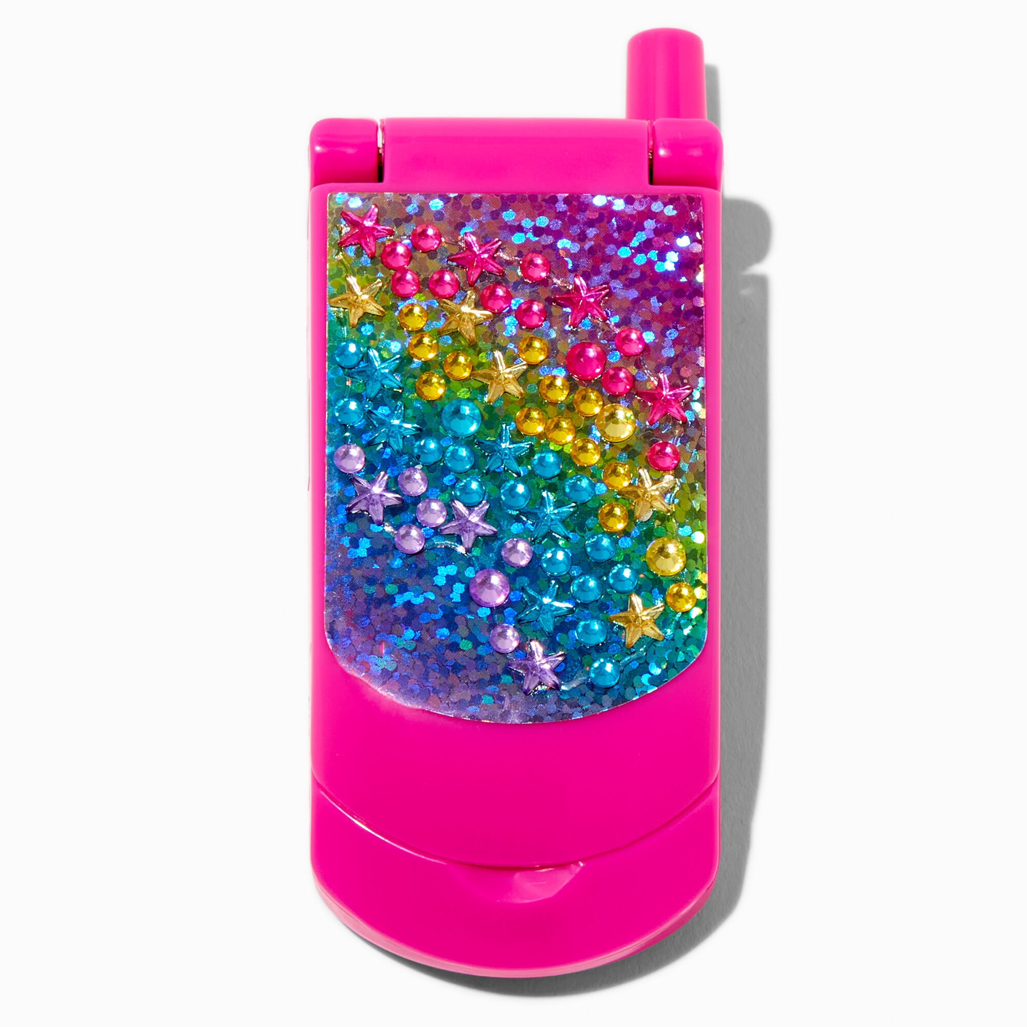 Claire's Club Rainbow Star Bling Flip Phone Lip Gloss Set,
