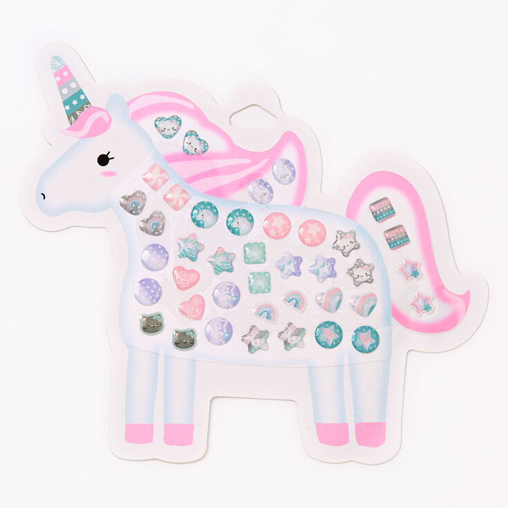 Claire&#39;s Club Unicorn Stick On Earrings - 40 Pack,