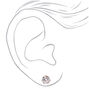 Rose Gold-tone Cubic Zirconia 8MM Round Stud Earrings,