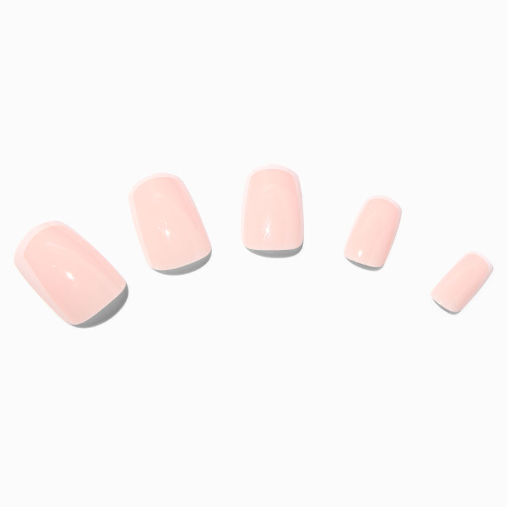 White Border Mid Square Vegan Faux Nail Set -  24 Pack,