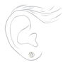 C LUXE by Claire&#39;s Sterling Silver Cubic Zirconia 4MM, 5MM, 6MM Round Stud Earrings - 3 Pack ,