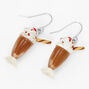 Silver 1&quot; Chocolate Shake Drop Earrings,