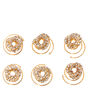 Gold Glass Rhinestone Knot Hair Spinners - 6 Pack,