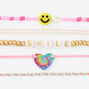 Smile Beaded Stretch Bracelet Set - 5 Pack,