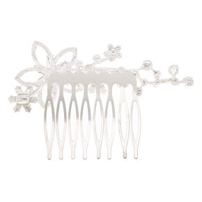 Silver Frosted Flower Hair Comb,