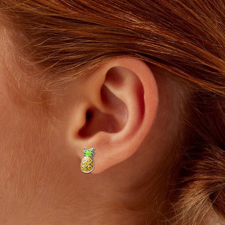 Glow in the Dark Pineapple Stud Earrings ,