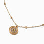 Gold-tone Pav&eacute; Round Evil Eye Pendant Necklace,