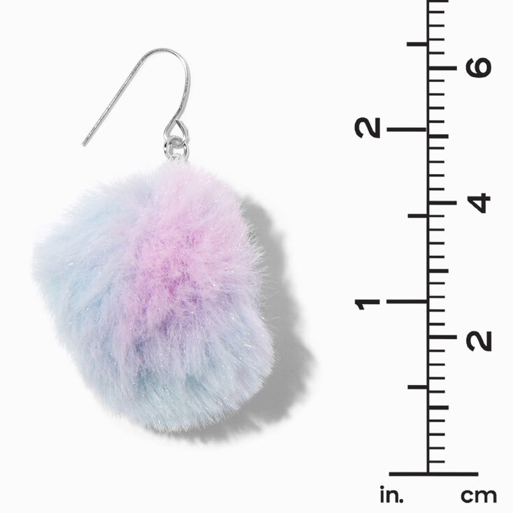 Pink, Purple, &amp; Blue Pom Pom 2&quot; Drop Earrings,