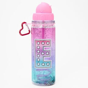 Initial Water Bottle - Pink, E,