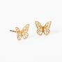 C LUXE by Claire&#39;s 18k Yellow Gold Plated Butterfly Stud Earrings,
