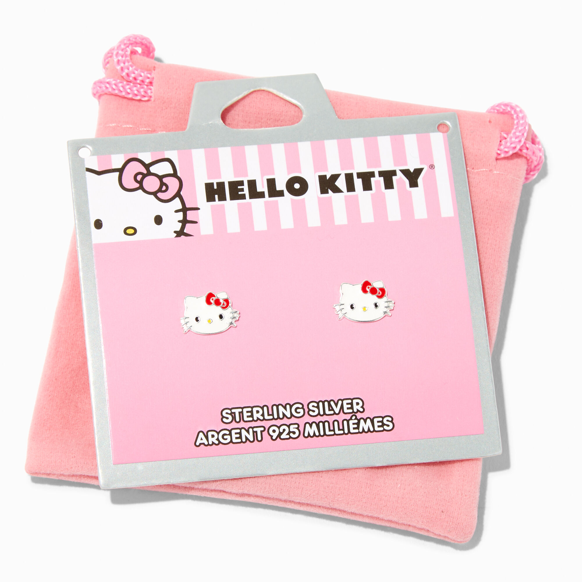Sterling Silver Hello Kitty® Enamel Stud Earrings,