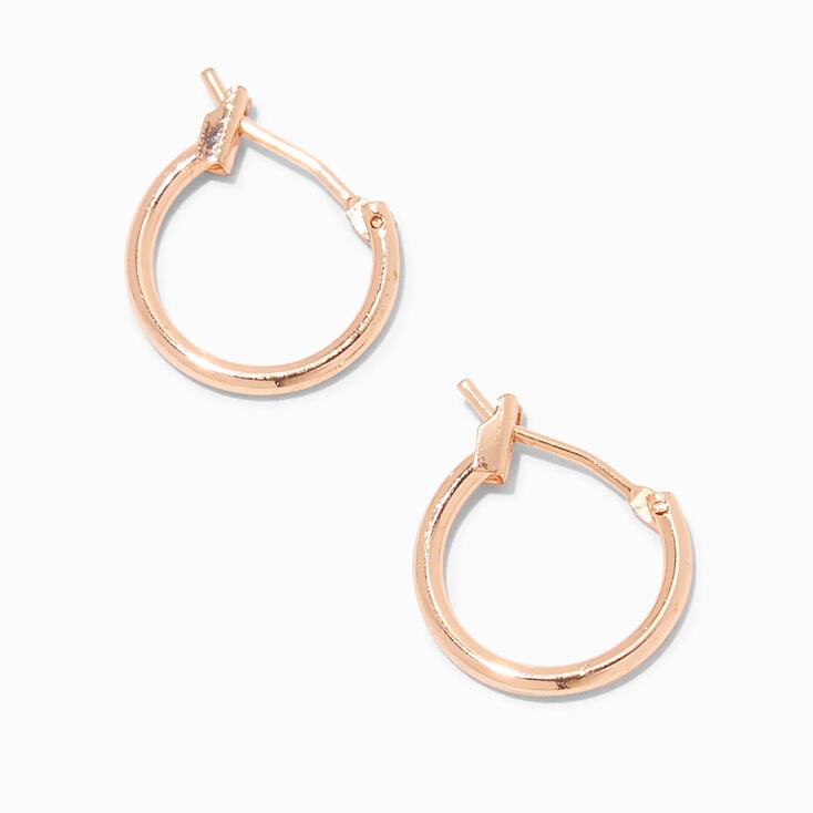 C LUXE by Claire&#39;s 18k Rose Gold Plated 14MM Hoop Earrings,