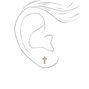 C LUXE by Claire&#39;s 18k Yellow Gold Plated Crystal Cross Stud Earrings,