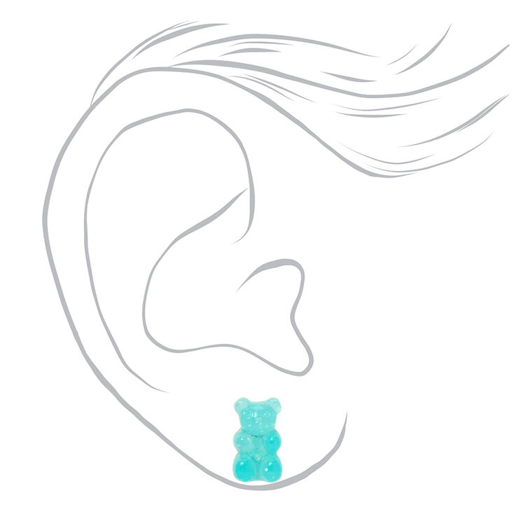 Blue Glow In The Dark Gummy Bears&reg; Stud Earrings,