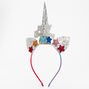 Claire&#39;s Club Birthday Unicorn Rainbow Star Headband,