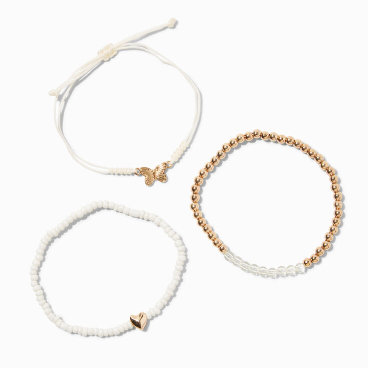 April Birthstone Beaded Stretch Bracelets - 3 Pack,