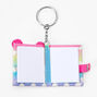 Glitter Rainbow Bear Mini Diary Keychain,