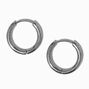 C LUXE by Claire&#39;s Titanium 12MM Silver &amp; Gold Hoop Earrings,