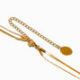 Gold-tone Stainless Steel Pearl Pendant Multi-Strand Necklace,