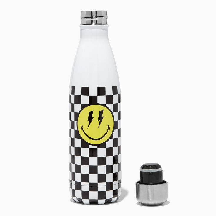Smiley World&reg; Checkered Water Bottle,