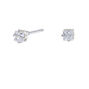 Silver-tone Cubic Zirconia 3MM Square Stud Earrings,