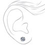 C LUXE by Claire&#39;s Sterling Silver Cubic Zirconia 6MM Round Stud Earrings,