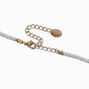 Gold-tone Wire Flower Faux Pearl Pendant Necklace,