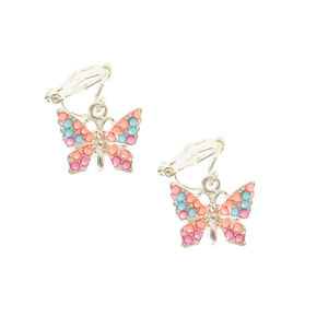 Pastel Butterfly Clip On Earrings,