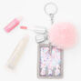 Initial Lip Gloss Keychain - Pink, M,