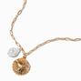 Clam Shell &amp; Pearl Gold-tone Pendant Necklace ,