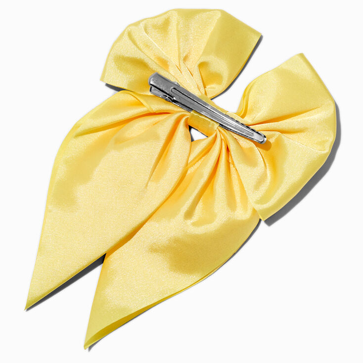 Yellow Satin Hair Bow Clip,