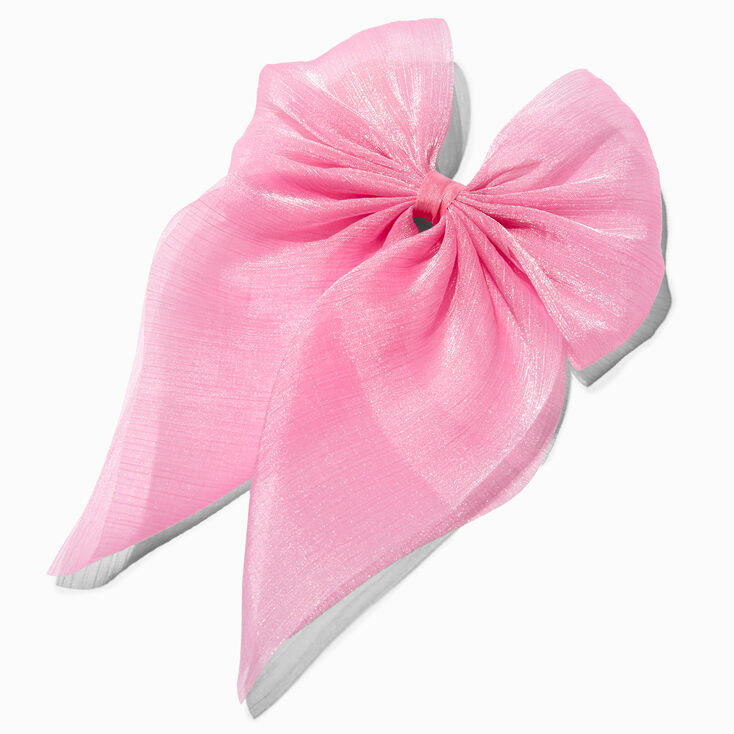 Pink Sheer Hair Bow Clip,