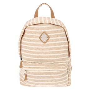 Neutral Striped Backpack - Tan,
