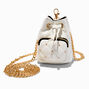 White Quilted Mini Backpack Crossbody Bag,