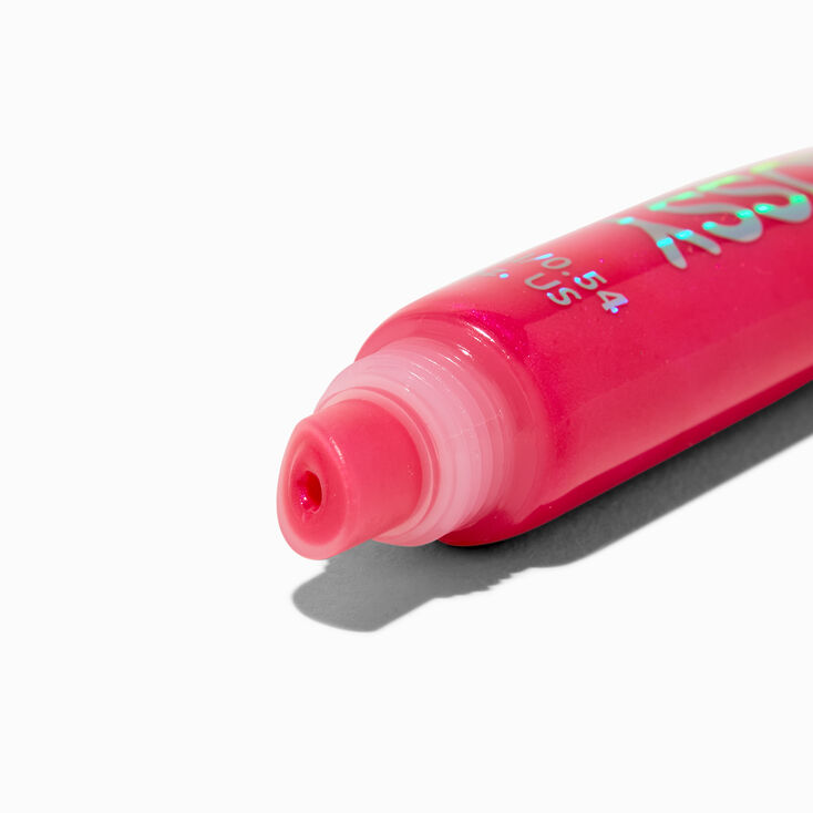 Hot Pink Holographic Glossy Lip Gloss Tube,