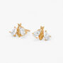 C LUXE by Claire&#39;s 18k Yellow Gold Plated Cubic Zirconia Bee Stud Earrings,