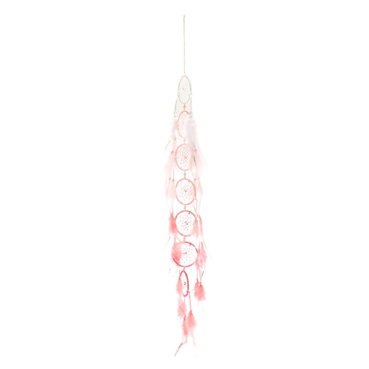 7 Tier Ombre Feather Hanging Wall Art - Pink,